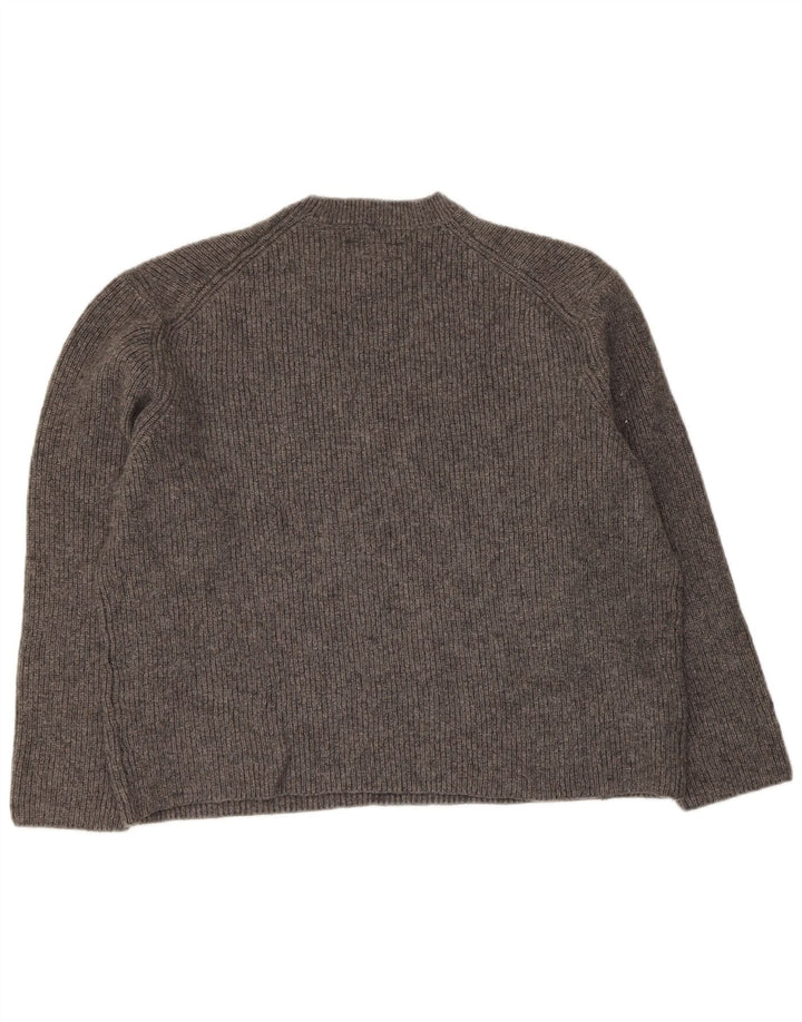 Maglione maglione girocollo oversize da donna All Saints UK 14 Lana grigio medio