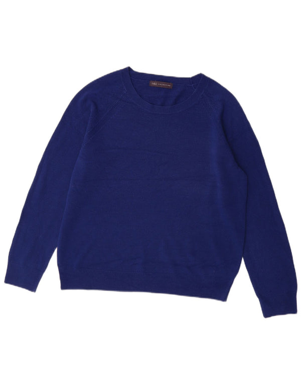Maglione maglione con scollo a barca da donna Marks & Spencer UK 16 grande acrilico blu