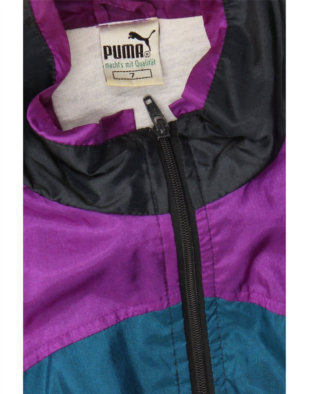 Giacca da tuta da uomo Puma Large nera in poliammide color block