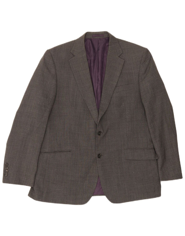 Giacca blazer da uomo Marks & Spencer vestibilità regolare a 2 bottoni UK 42 grande grigia