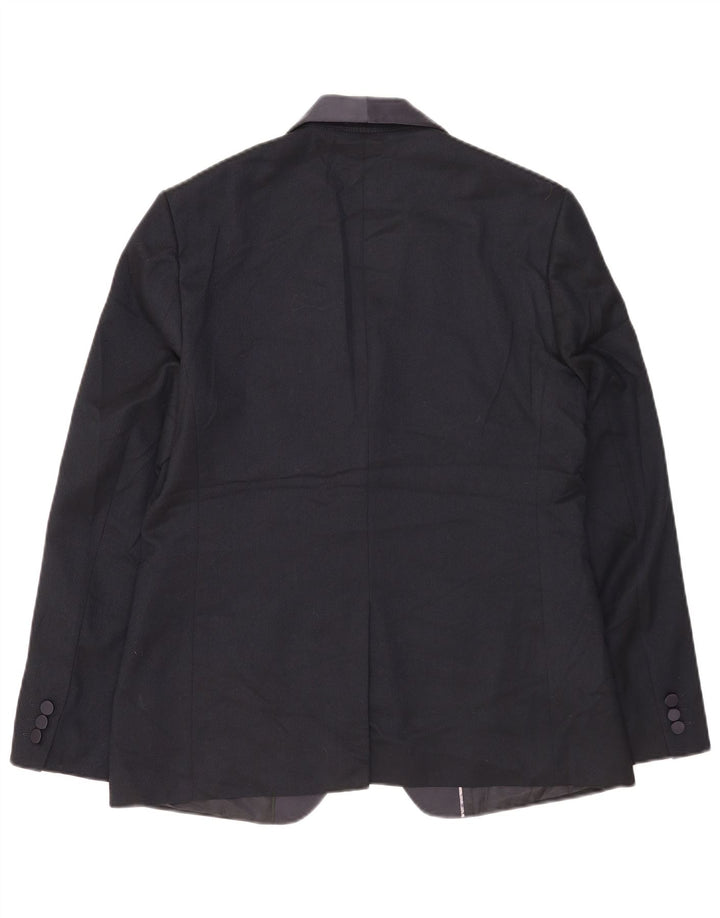 Giacca blazer a 1 bottone da uomo Marks & Spencer UK 40 grande poliestere blu navy