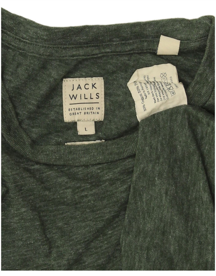 JACK WILLS T-shirt da uomo Top grande in cotone verde