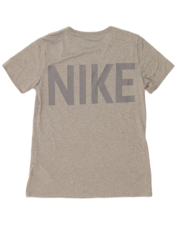 T-shirt grafica Nike Dri Fit da uomo, piccola, in poliestere grigio