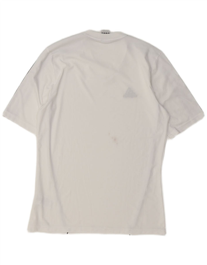 T-shirt Adidas Climalite da uomo Top in poliestere bianco medio