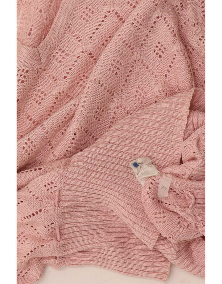 Camicetta vintage da donna in maglia Top IT 48 XL Poliacrilico geometrico rosa