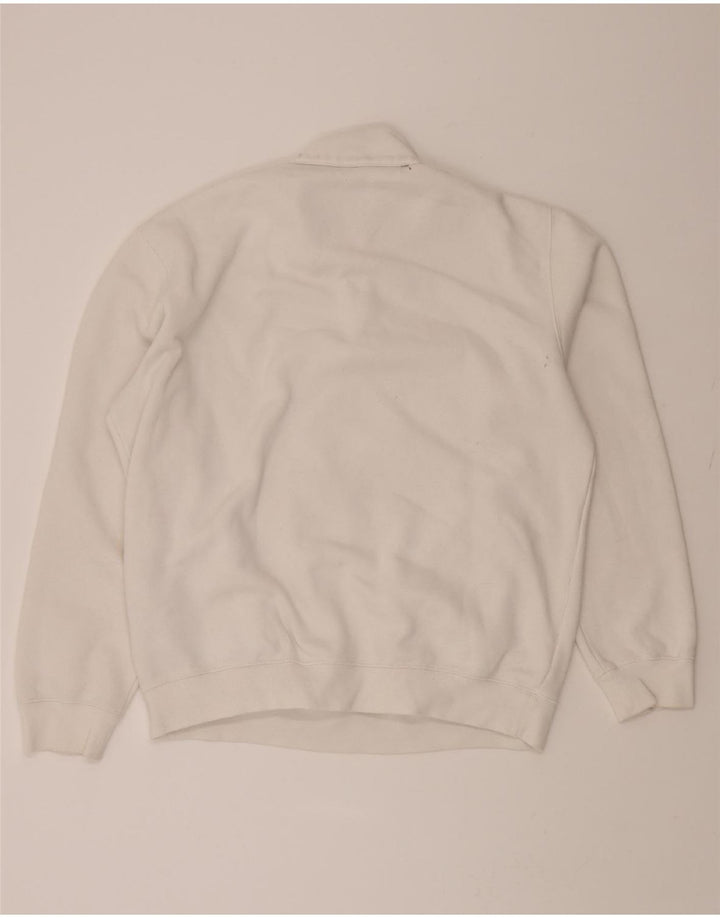 CHAMPION Mens Graphic Zip Neck Sweatshirt Jumper XL White Cotton Vintage Champion and Second-Hand Champion from Messina Hembry 