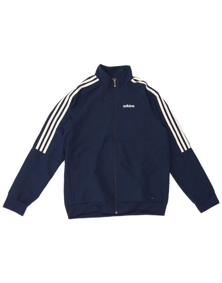 Giacca superiore della tuta Adidas Climalite da ragazzo 13-14 anni in poliestere blu navy