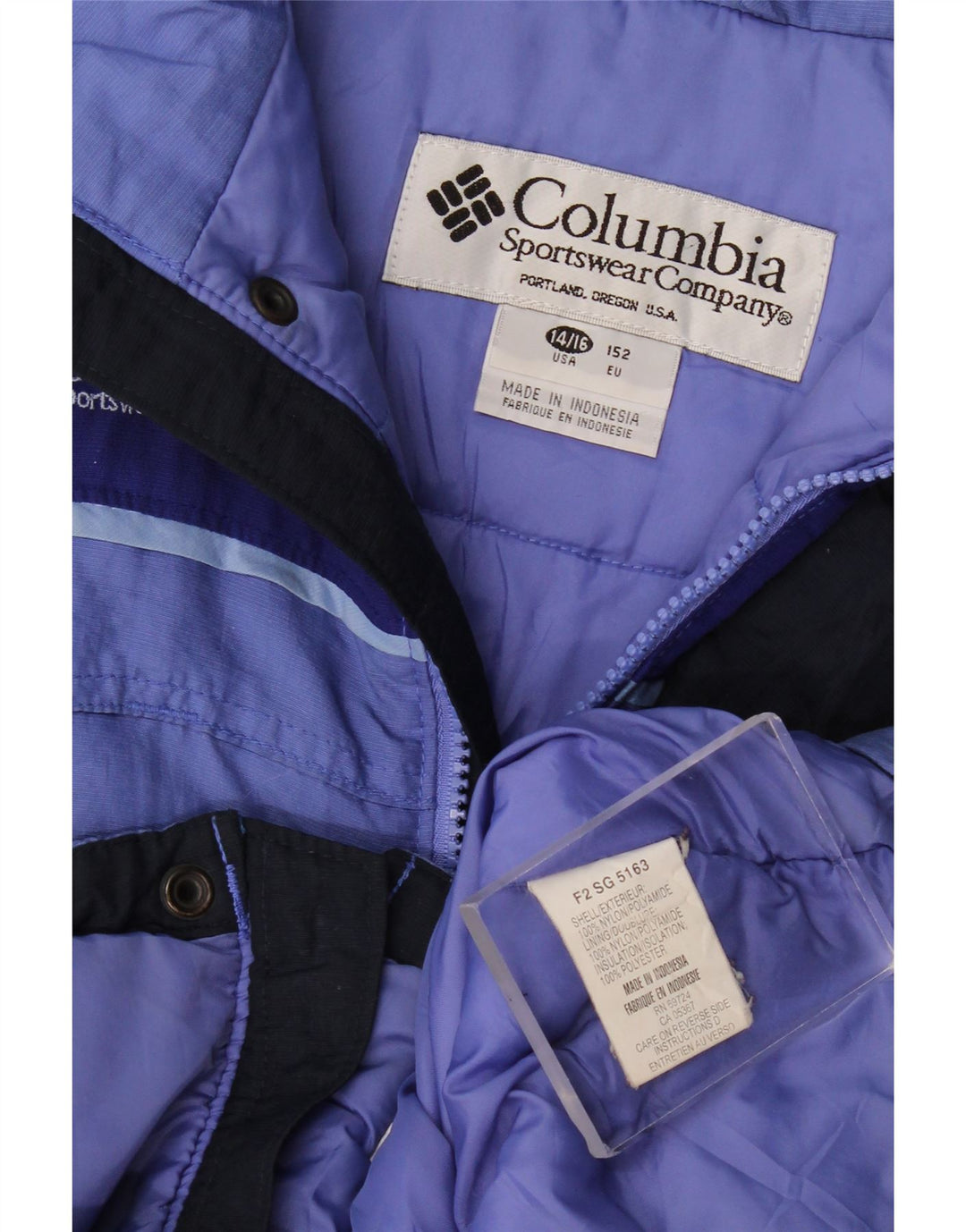 Giacca a vento grafica da ragazzo Columbia 14-15 anni in nylon color block blu