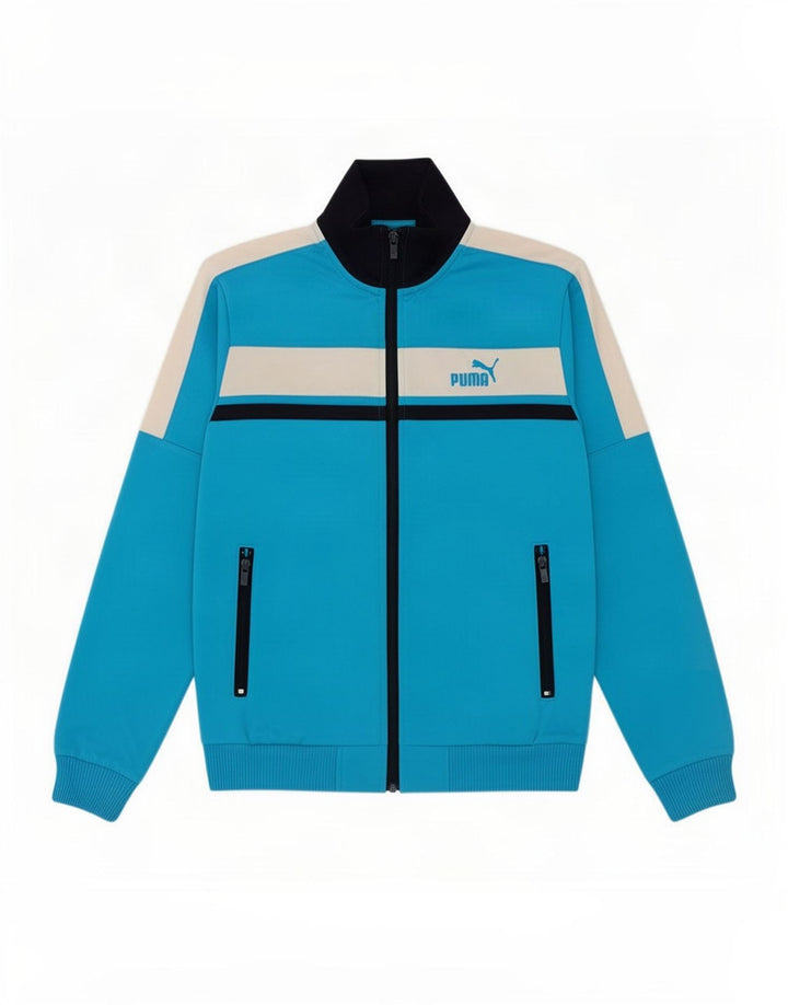 Giacca da tuta da ragazzo Puma 11-12 anni in poliestere color block blu
