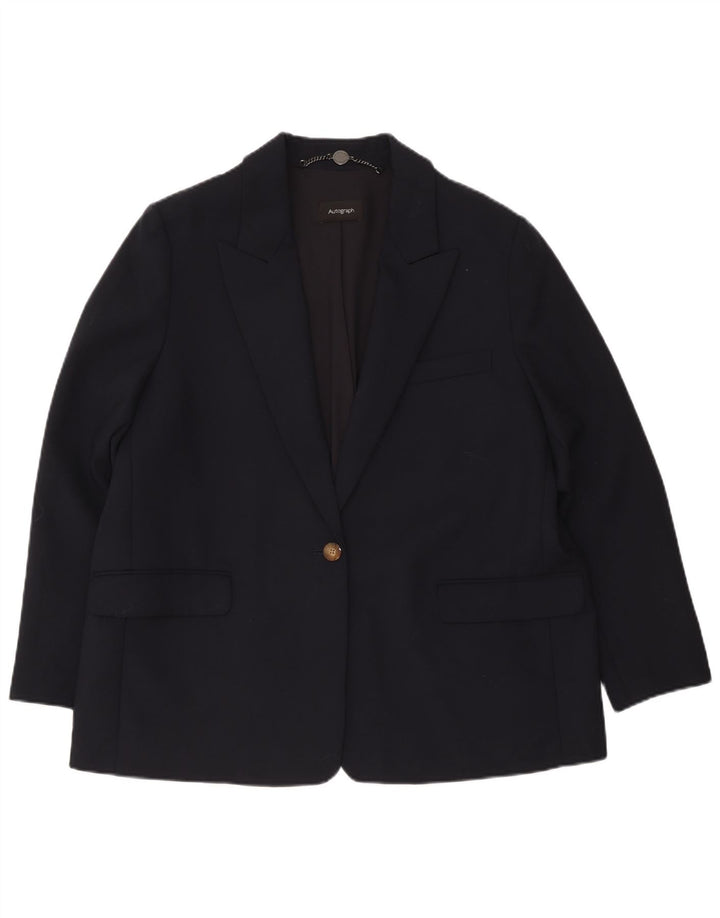 Giacca blazer oversize a 1 bottone da donna Marks & Spencer UK 18 XL Blu navy