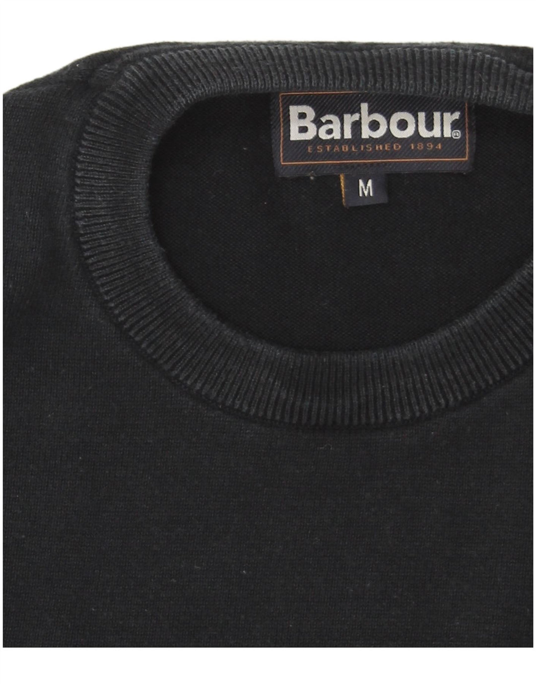 Maglione maglione girocollo da uomo Barbour in cotone blu navy medio