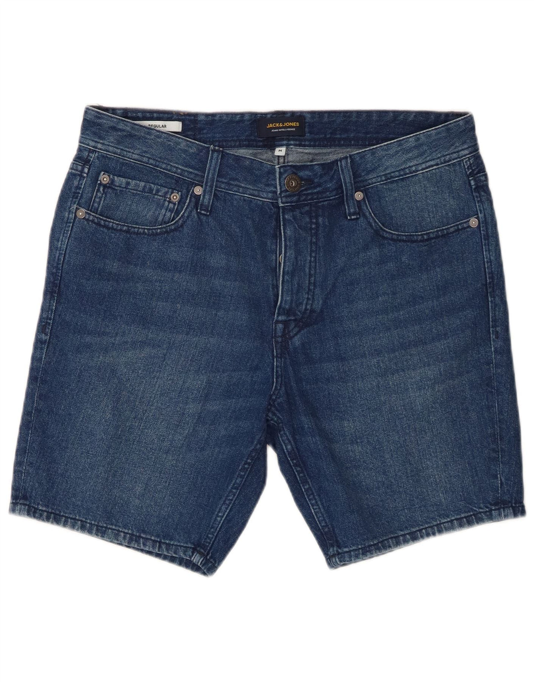 Pantaloncini di jeans vestibilità regolare da uomo Jack & Jones medi W32 cotone blu