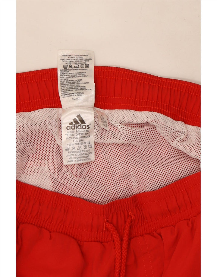 Pantaloncini da bagno con grafica Adidas da uomo in poliestere rosso medio