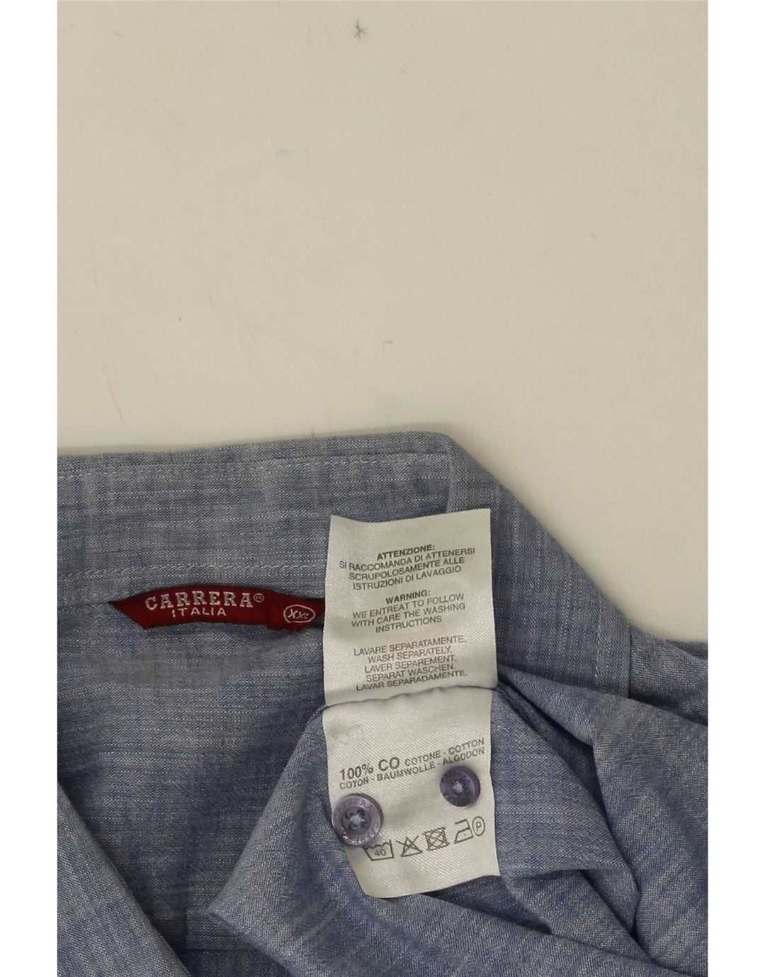 Camicia a maniche corte da uomo Carrera 2XL in cotone blu