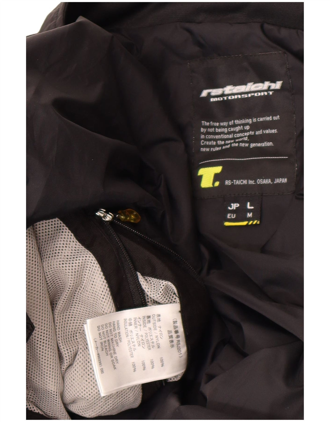 Giacca da corsa grafica da uomo RS Taichi UK 38 Nylon color block medio nero