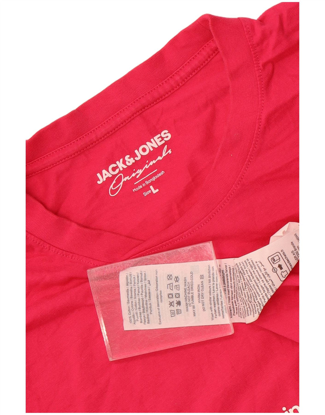 T-shirt da uomo Jack & Jones Top grande in cotone rosa