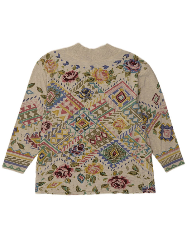 Camicetta da donna Together Top UK 14 Bohemien in cotone floreale verde medio