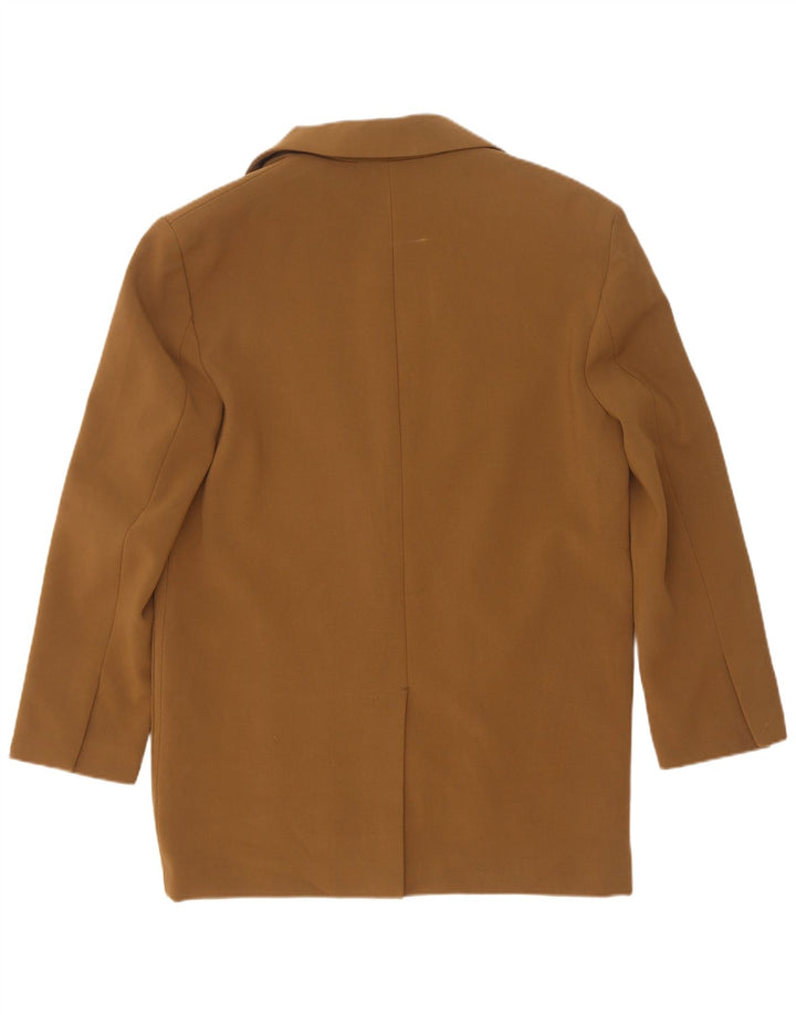 Giacca blazer oversize a 2 bottoni da donna Zara UK 10 piccola in poliestere marrone