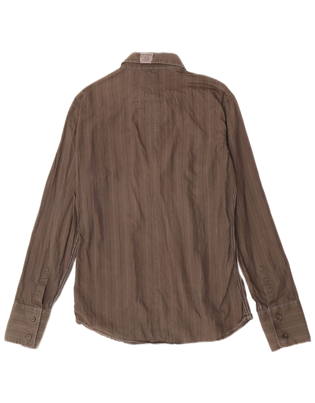 Camicia da uomo G-Star in cotone a righe medie kaki