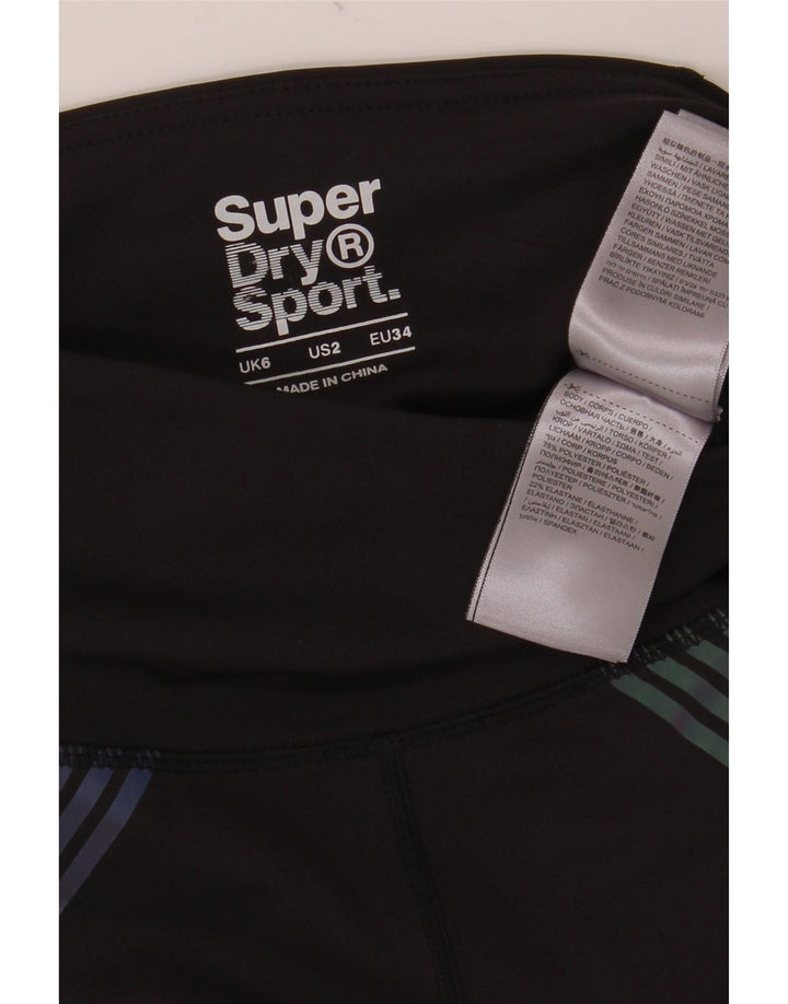 Leggings grafici da donna SUPERDRY UK 6 piccoli poliestere nero