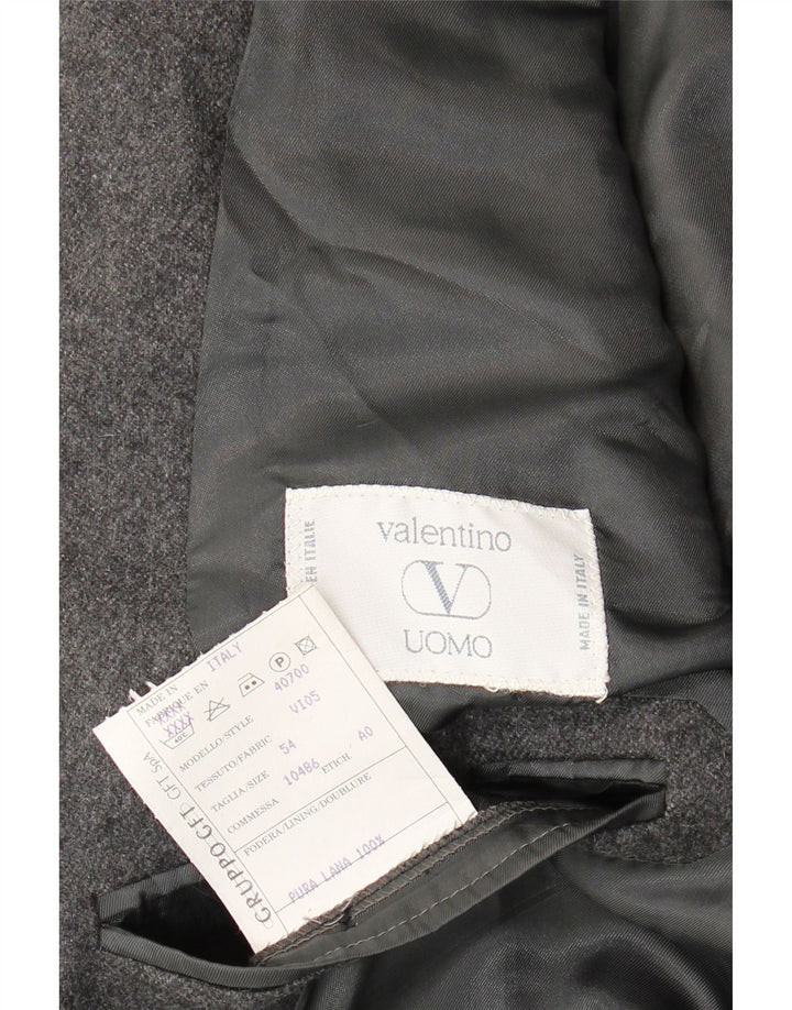 Giacca blazer da uomo a 2 bottoni 2 bottoni Valentino IT 54 2XL Lana vergine grigia