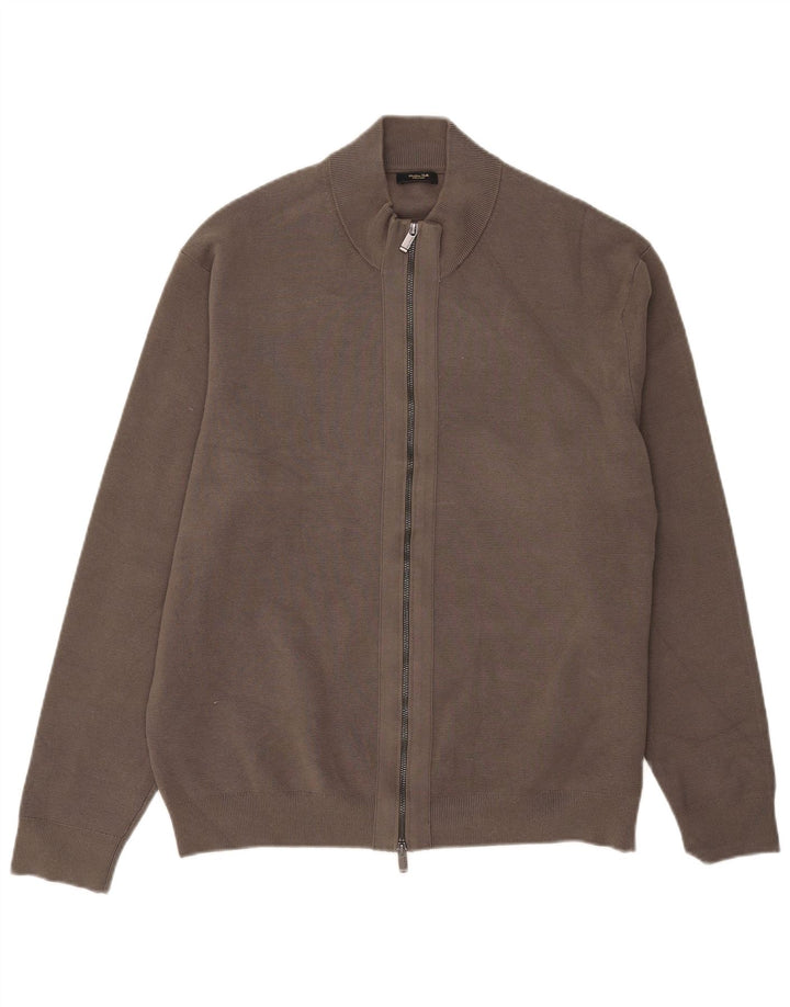 Maglione cardigan da uomo Massimo Dutti XL in cotone grigio