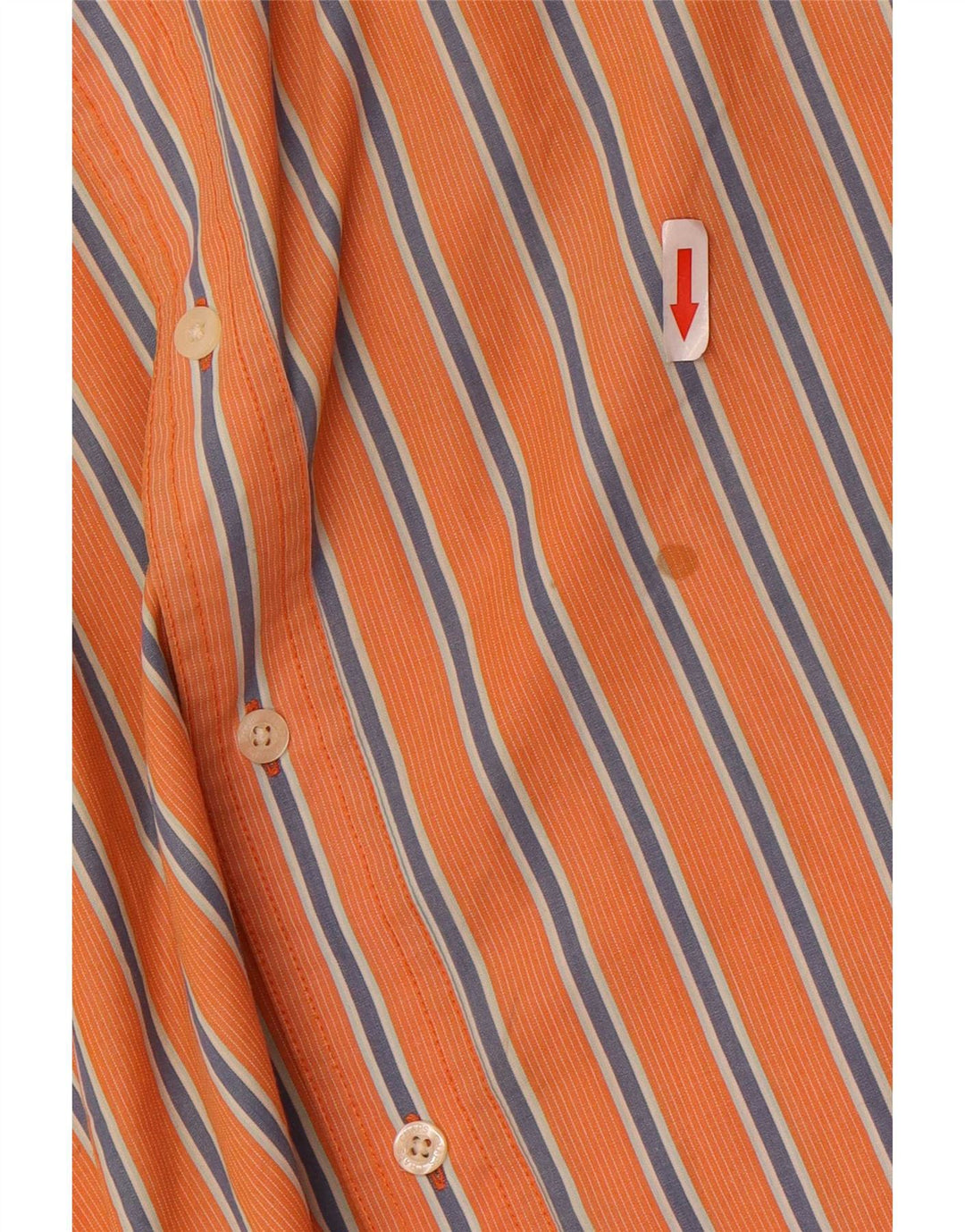 Chaps Camicia a maniche corte da uomo in cotone a righe larghe arancioni