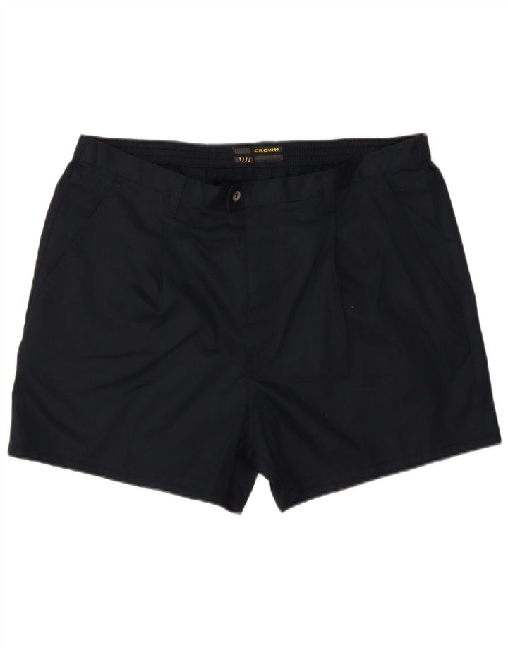 Pantaloncini chino con ancoraggio da uomo Crown W36 grandi in cotone blu navy