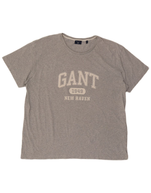 T-shirt grafica da uomo Gant Top 4XL cotone chiazzato grigio