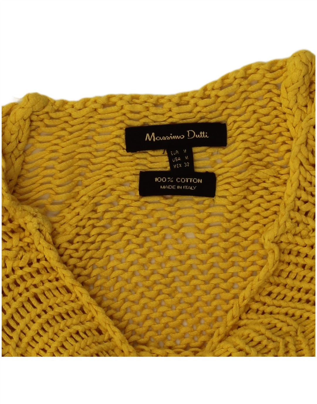 Massimo Dutti Maglione da donna con scollo a barchetta corto UK 14 Giallo medio