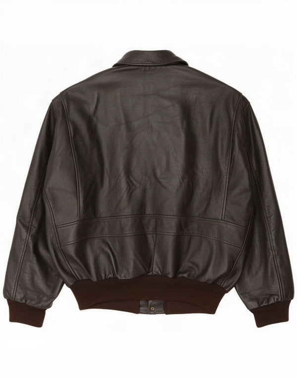 Giacca da aviatore da volo in pelle da uomo vintage UK 40 Large Marrone