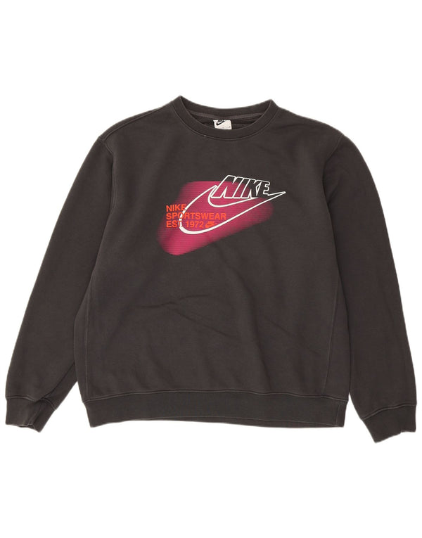 Nike Mens Graphic Sweatshirt Jumper Medium Grey Cotton