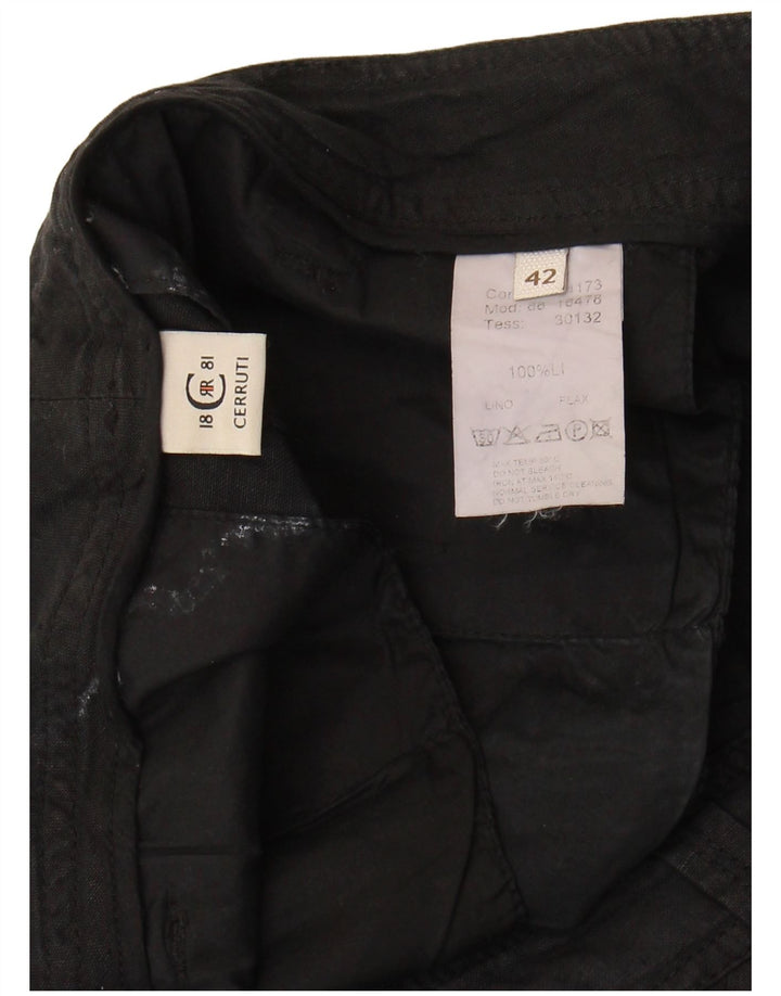 Pantaloncini cargo da uomo Cerruti 1881 W32 lino medio nero