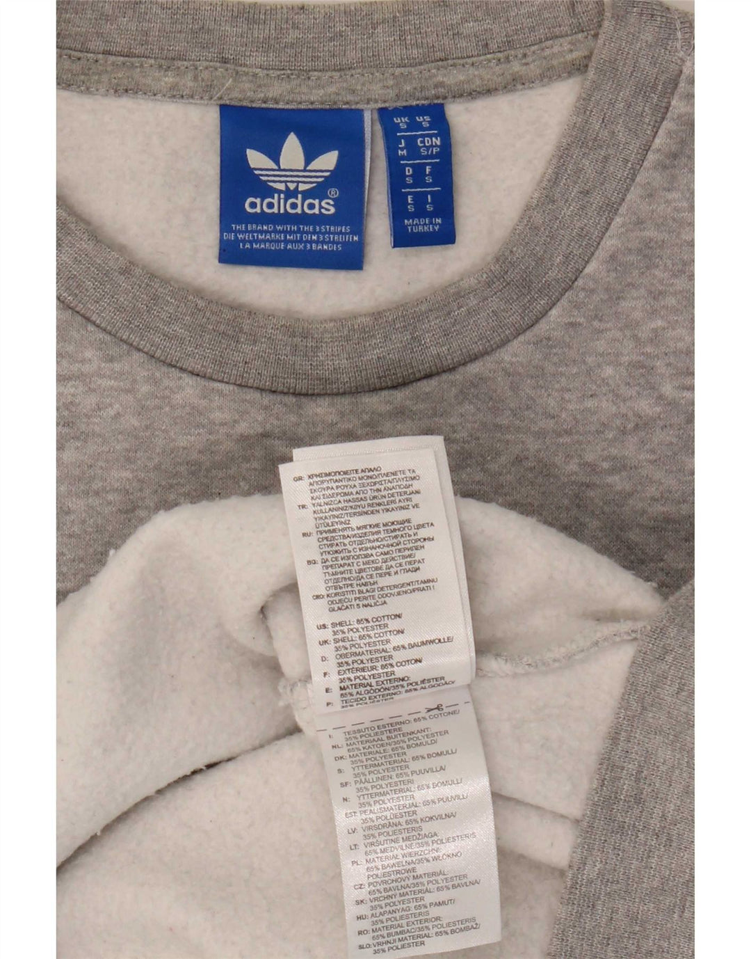 Felpa grafica da uomo Adidas maglione piccolo cotone grigio