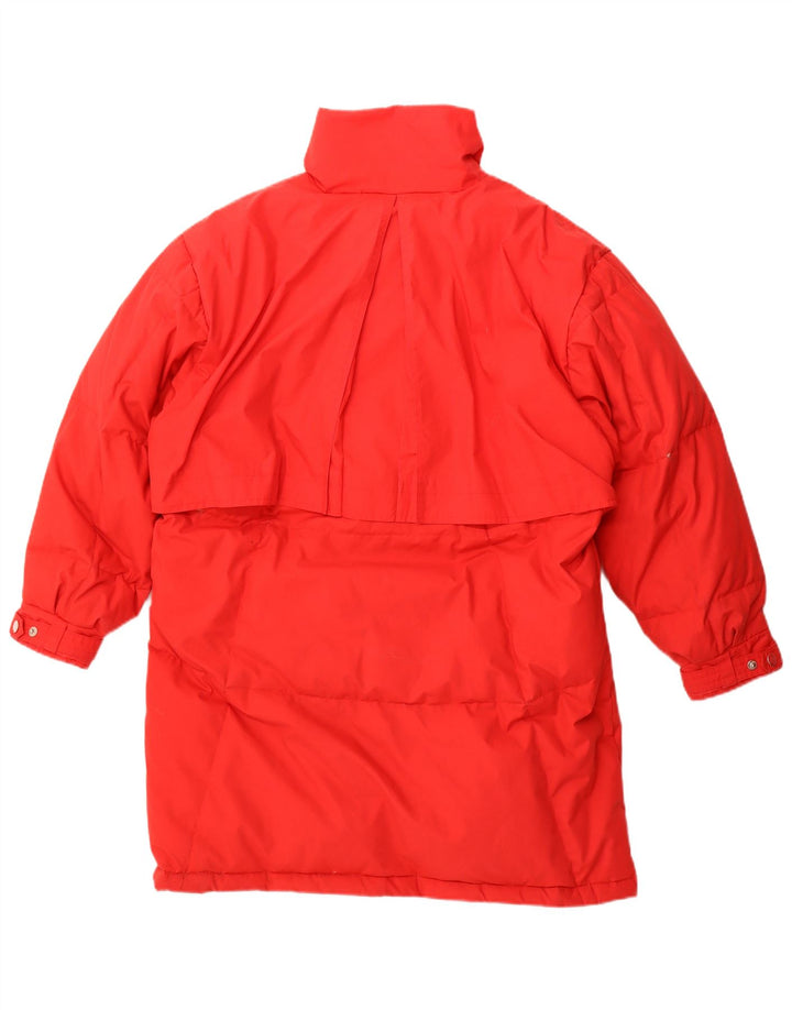 Cappotto imbottito oversize da donna vintage EU 36/38 piccolo poliestere rosso