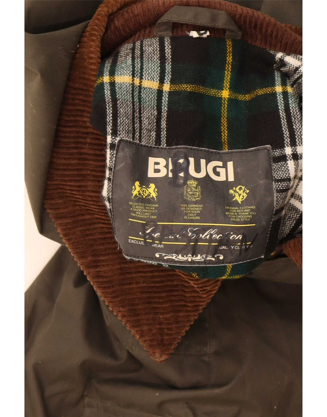 Giacca da uomo in cotone cerato Brugi UK 40 Large color kaki