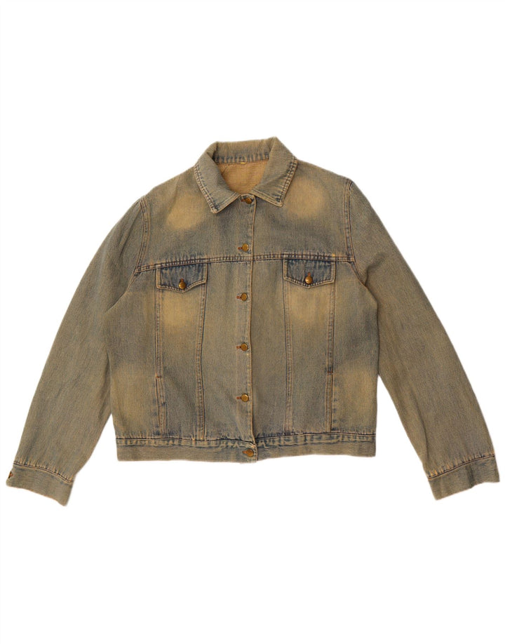 Giacca di jeans vintage da donna UK 16 grande blu
