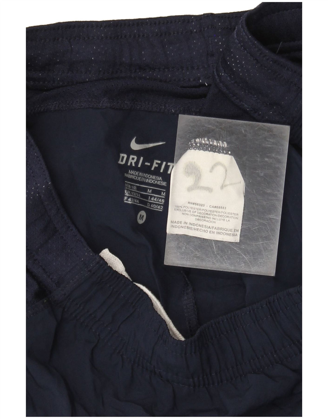 Pantaloncini sportivi NIKE Dri Fit da donna UK 12/14 Medium Blu Navy Colorblock