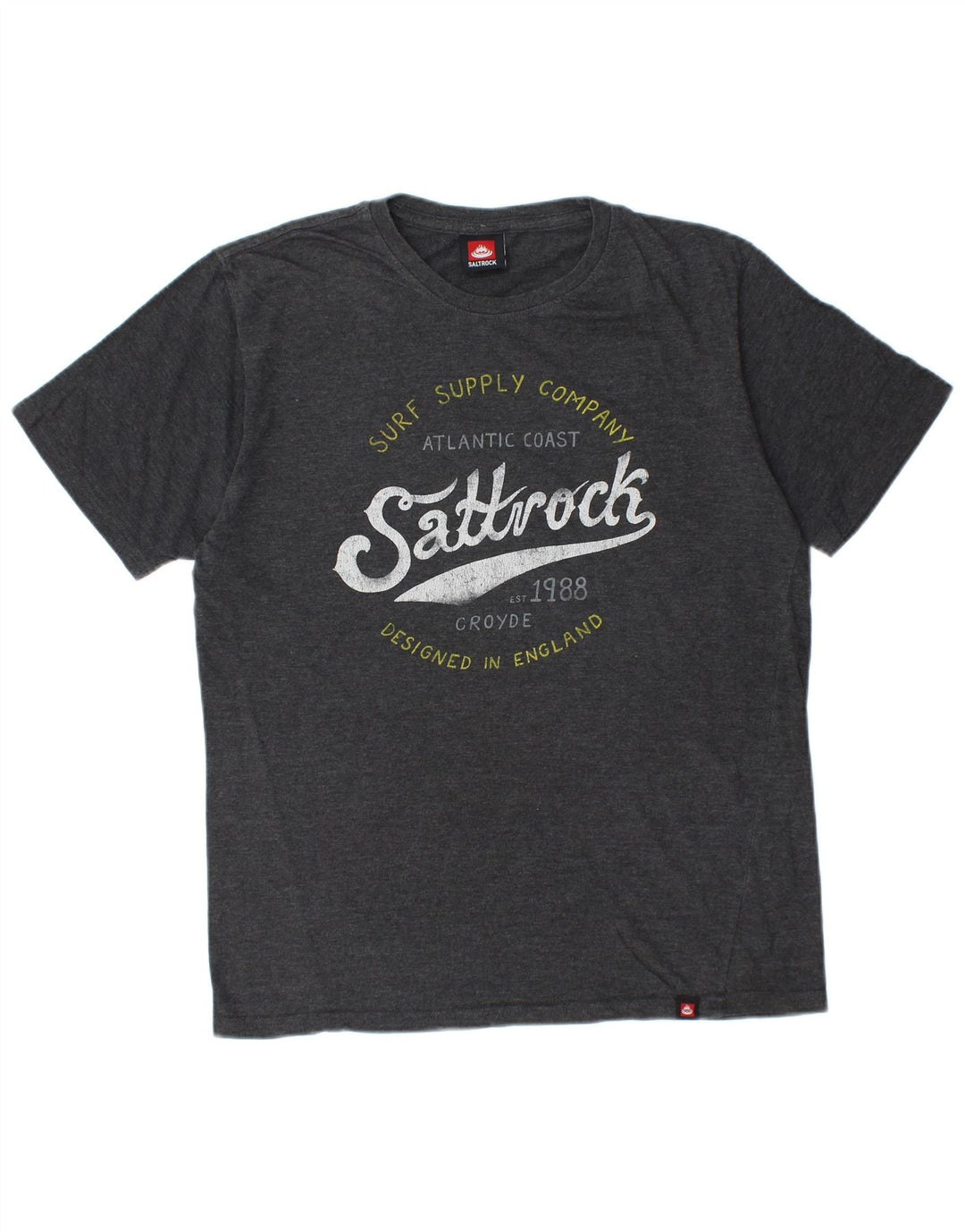 T-shirt grafica da uomo SALTROCK Top in cotone grigio medio