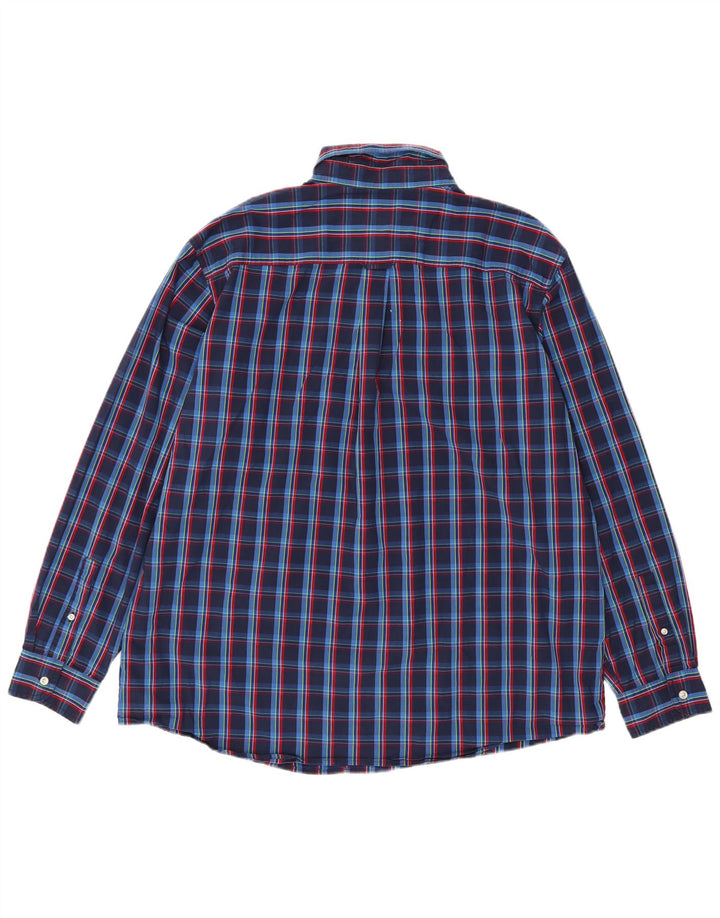 Camicia da uomo Chaps 2XL in cotone a quadri blu navy