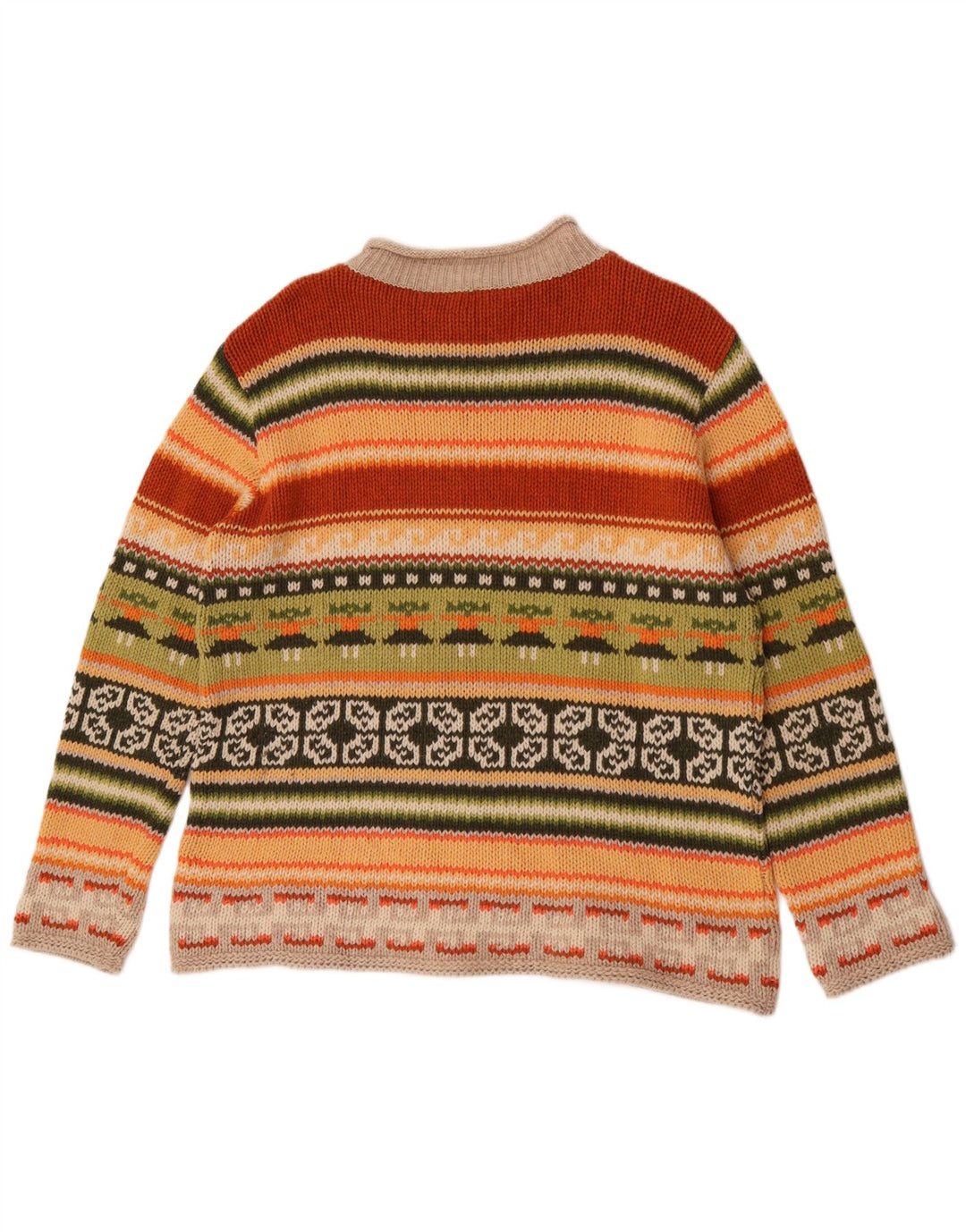 Maglione da donna Bianca con collo alto e collo alto IT 46 grande multicolore