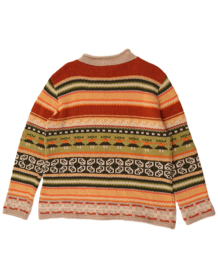 Maglione da donna Bianca con collo alto e collo alto IT 46 grande multicolore