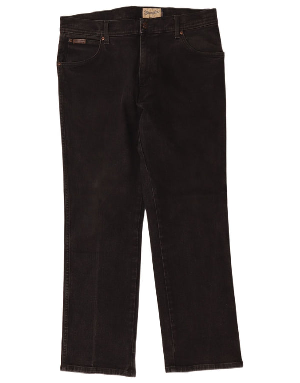 Jeans dritti da uomo Wrangler Texas W35 L30 cotone nero