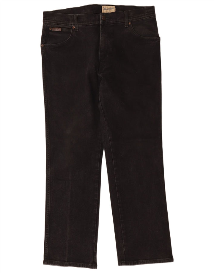 Jeans dritti da uomo Wrangler Texas W35 L30 cotone nero