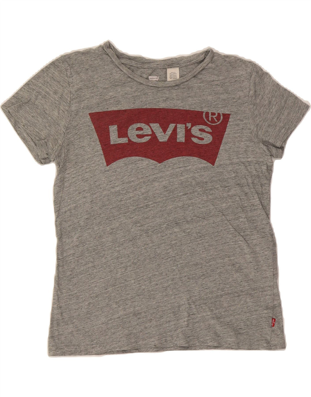 LEVI'S Womens Graphic T-Shirt Top UK 10 Small Grey Cotton Vintage Levi's and Second-Hand Levi's from Messina Hembry 