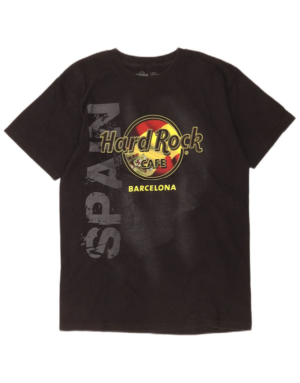 T-shirt grafica da uomo Hard Rock Cafe Barcelona, piccola, in cotone nero