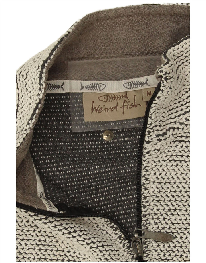 Felpa da uomo con collo con zip Weird Fish, cotone grigio medio