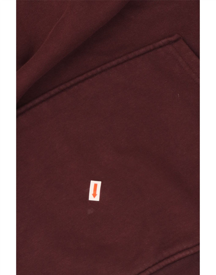 Maglione oversize con cappuccio da donna ADIDAS UK 10 piccolo in cotone bordeaux