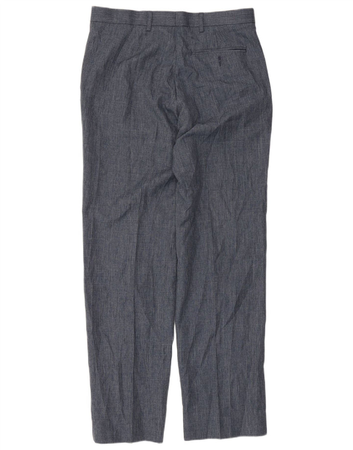 Pantaloni da abito vestibilità regolare da uomo Marks & Spencer W32 L33 poliestere blu