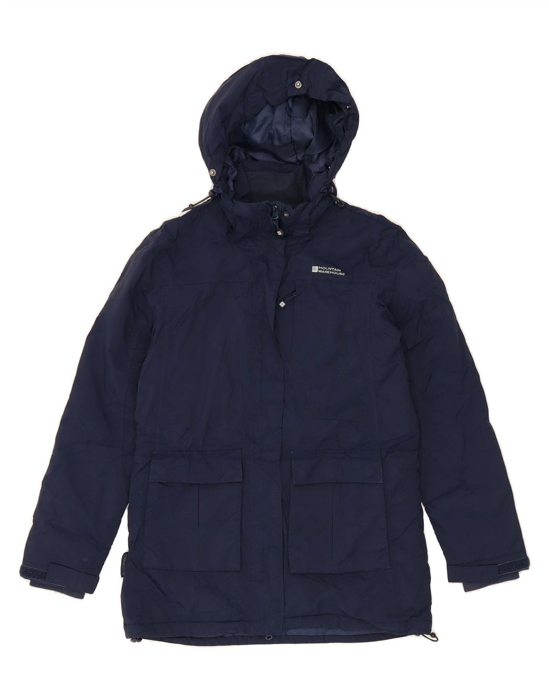 MOUNTAIN WAREHOUSE Womens Hooded Windbreaker Coat UK 10 Small Navy Blue Vintage Mountain Warehouse and Second-Hand Mountain Warehouse from Messina Hembry 
